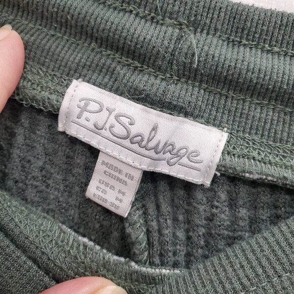 PJ Salvage Women's Olive Green Tree Smiley Face Pull On Waffle Knit Joggers M - Picture 5 of 7